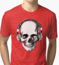 SKULL HEADPHONES Tri-blend T-Shirt