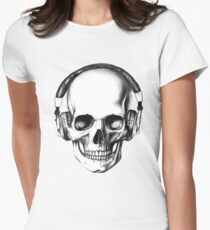 SKULL HEADPHONES Women's Fitted T-Shirt