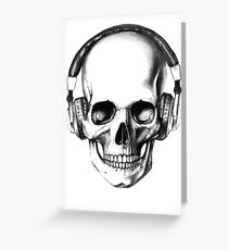 SKULL HEADPHONES Greeting Card