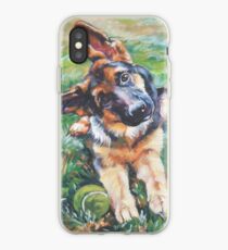 Vinilo o funda para iPhone Pastor Alemán Pintura de Bellas Artes