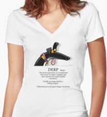 Derp Women's Fitted V-Neck T-Shirt