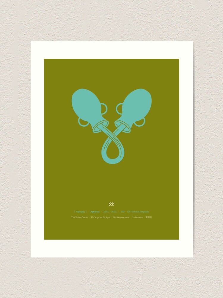 Alternate view of Aquarius Zodiac / Water-Carrier Star Sign Poster Art Print