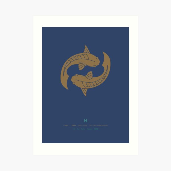 Pisces Zodiac / Fish Star Sign Poster Art Print