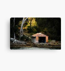The Orange Boat Shed Canvas Print