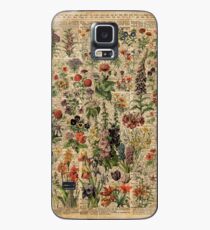 Bunte wilde Wiesenblumen über Weinlese-Wörterbuch-Buch-Seite Hülle & Klebefolie für Samsung Galaxy