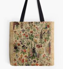 Colourful Wild Meadow Flowers Over Vintage Dictionary Book Page Tote Bag
