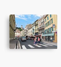 crossing the street Metal Print
