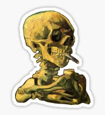 Vincent Van Gogh - "Skull of a Skeleton with Burning Cigarette" Sticker