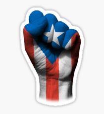 Flag of Puerto Rico on a Raised Clenched Fist Sticker