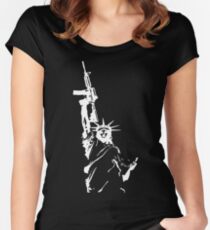 Statue of Liberty with m4a1 Women's Fitted Scoop T-Shirt