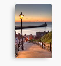 Whitby Steps - Orange Glow Canvas Print