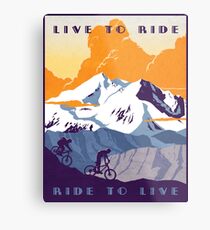 Live to Ride, Ride to Live retro cycling poster Metal Print