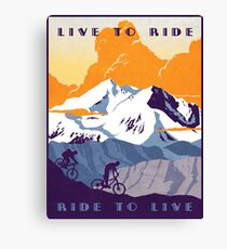 Live to Ride, Ride to Live Retro-Radsportplakat Leinwanddruck