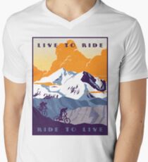 Live to Ride, Ride to Live retro cycling poster Men's V-Neck T-Shirt