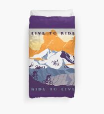 Live to Ride, Ride to Live retro cycling poster Duvet Cover