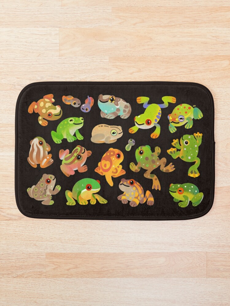 Tree Frog Dark Bath Mat By Pikaole Redbubble