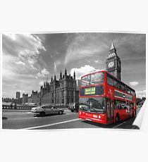 London Big Ben & Red Bus Poster