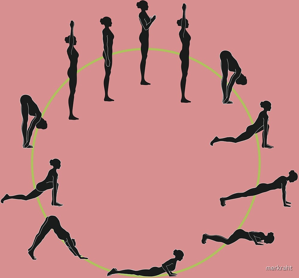 "Yoga Sun Salutation Yoga Poses Gift Ideas for Yoga Teacher