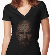 Walter White, Typographic Man of Chemistry Women's Fitted V-Neck T-Shirt