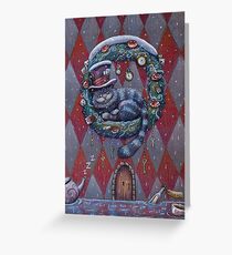 Alice Cheshire Cat Weihnachten Grußkarte