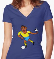 Is it the ball... or the saucer for the cup? Women's Fitted V-Neck T-Shirt