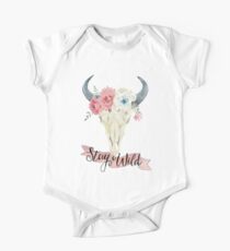 Body de manga corta para bebé Manténgase salvaje Boho Steer