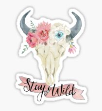 Stay Wild Boho Steer Sticker