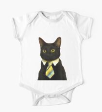 Business Cat Baby Body Kurzarm