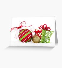 Christmas Ornaments Balls Gift Contemporary Greeting Card