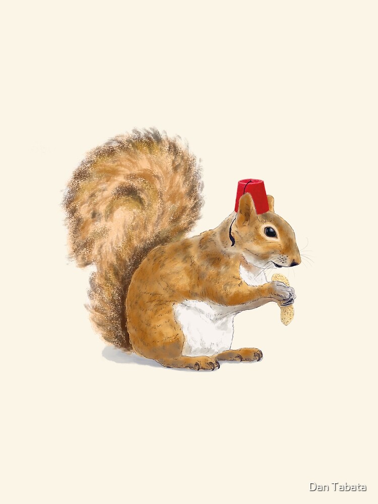Fez Hat Squirrel by Dan Tabata