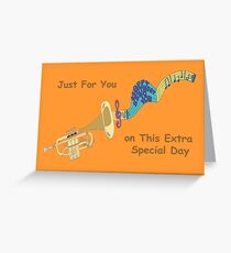 Happy Birthday - Trumpet Playing Birthday Song Greeting Card