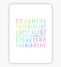 Crushtheimperialistcapitalistwhitesupremacistcisheteropatriarchy - rainbow Sticker