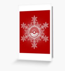 Pokeball Schneeflocke Grußkarte