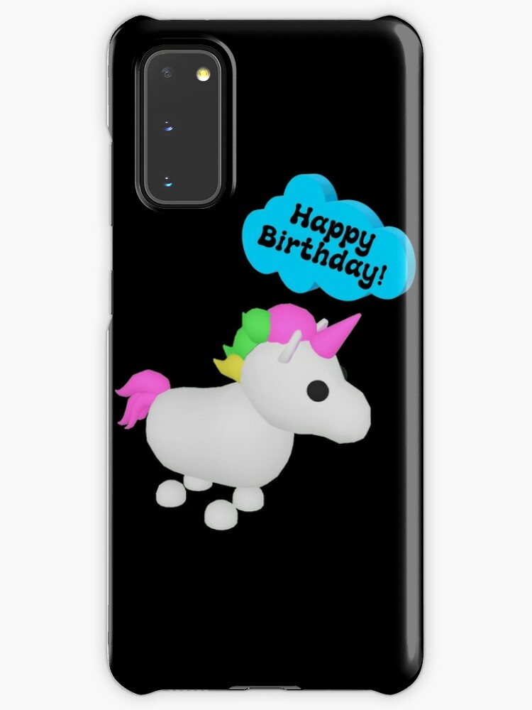 Happy Birthday Roblox Adopt Me Unicorn Case Skin For Samsung Galaxy By T Shirt Designs Redbubble - how to get a pet unicorn in adopt me roblox