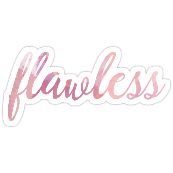 "Flawless Pink Watercolor Typography" Stickers by tshirtstylist | Redbubble