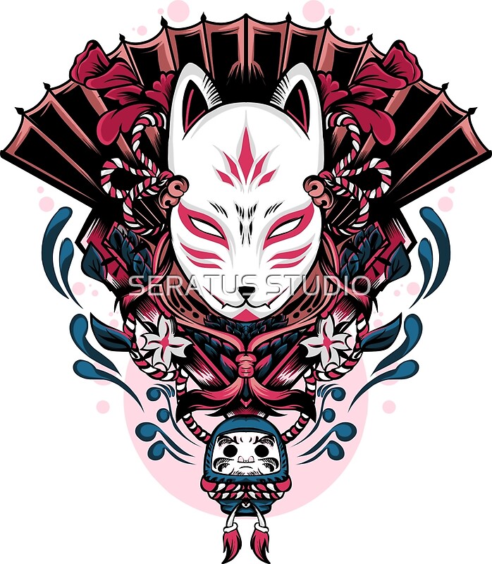 "Kitsune Mask Artwork" by SERATUS STUDIO Redbubble