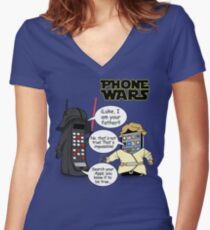 Phone Wars Women's Fitted V-Neck T-Shirt