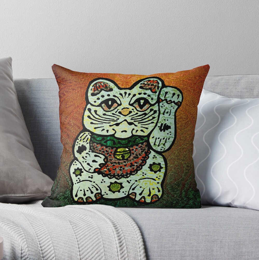 lucky cat pillow