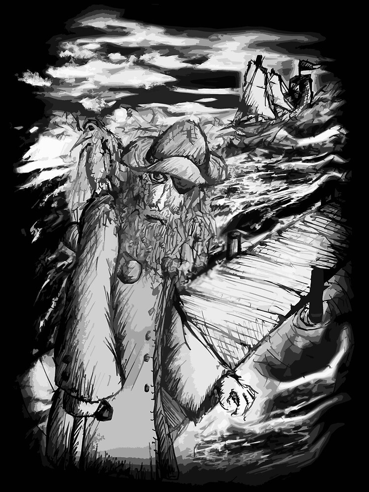 "The Old Salty Sea Dog Fisherman's Dub " by Nik Usher Redbubble