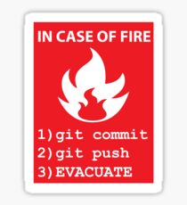 commit, push, EVACUATE Sticker