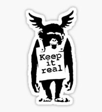 banksy - keep it real monkey Sticker