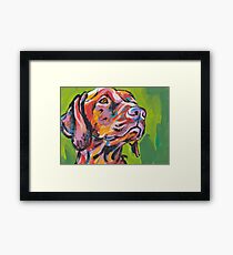 Vizsla Dog Bright colorful pop dog art Framed Print