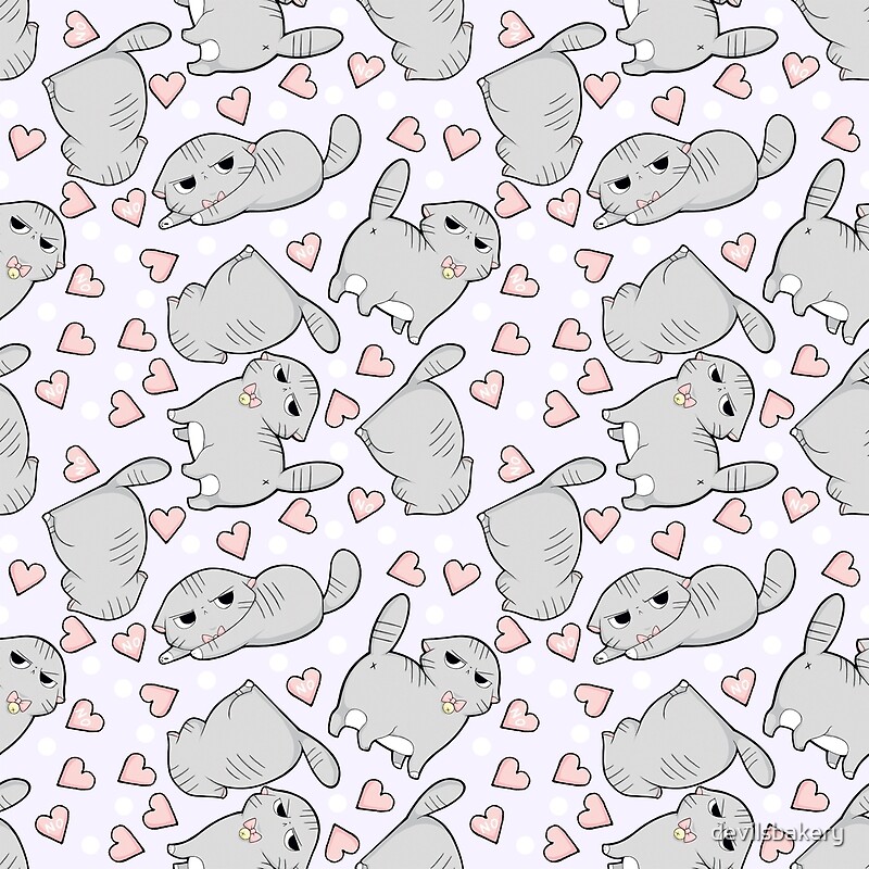 "Angry Cat Candy Hearts" by devilsbakery Redbubble