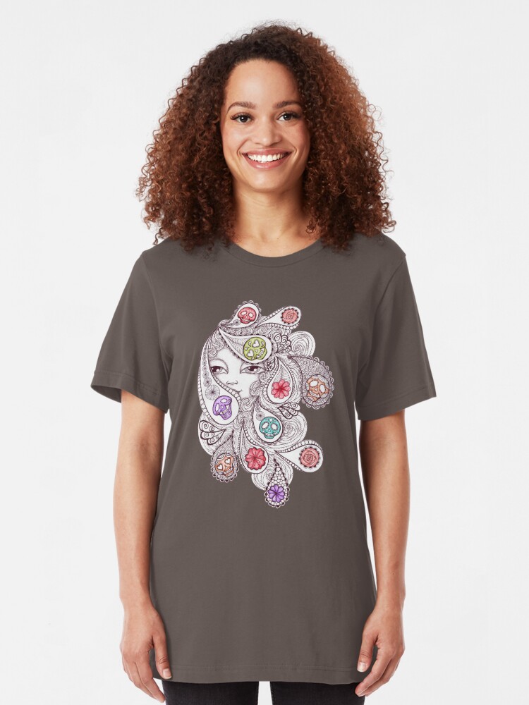 Alternate view of Skeleton Waves Slim Fit T-Shirt