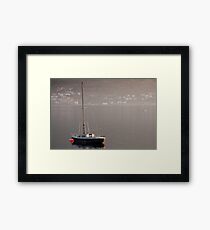 On the lake on a misty day Framed Print