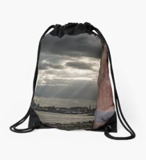 Dramatic Sky with Hot Model on the Thames in London with Andrew Drawstring Bag