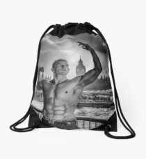 Dramatic Sky with Hot Model on the Thames in London Drawstring Bag