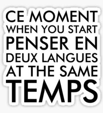 Pegatina Pensando en francés e inglés