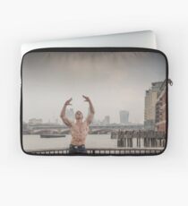 Dramatic Sky with Hot Model on the Thames in London Mark in colour Laptop Sleeve