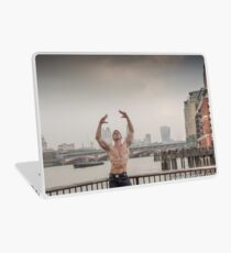 Dramatic Sky with Hot Model on the Thames in London Mark in colour Laptop Skin